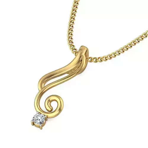 Solitaire Women Pendant 3dm STL OBJ FBX Renders Details