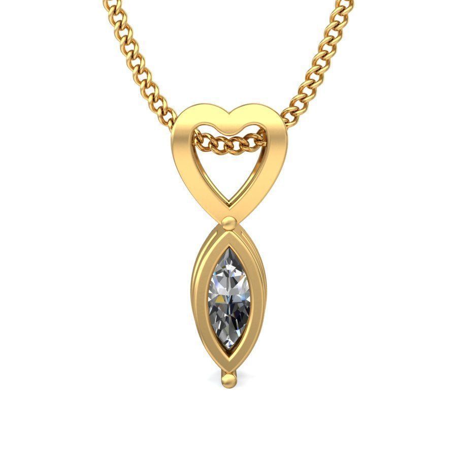 Women Marquise Stone Pendant 3dm STL OBJ FBX Renders Details 3D print model_4