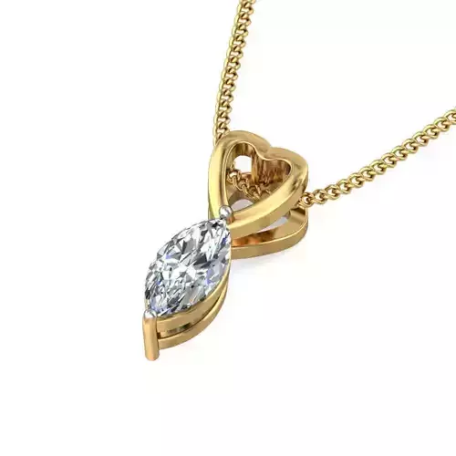 Women Marquise Stone Pendant 3dm STL OBJ FBX Renders Details