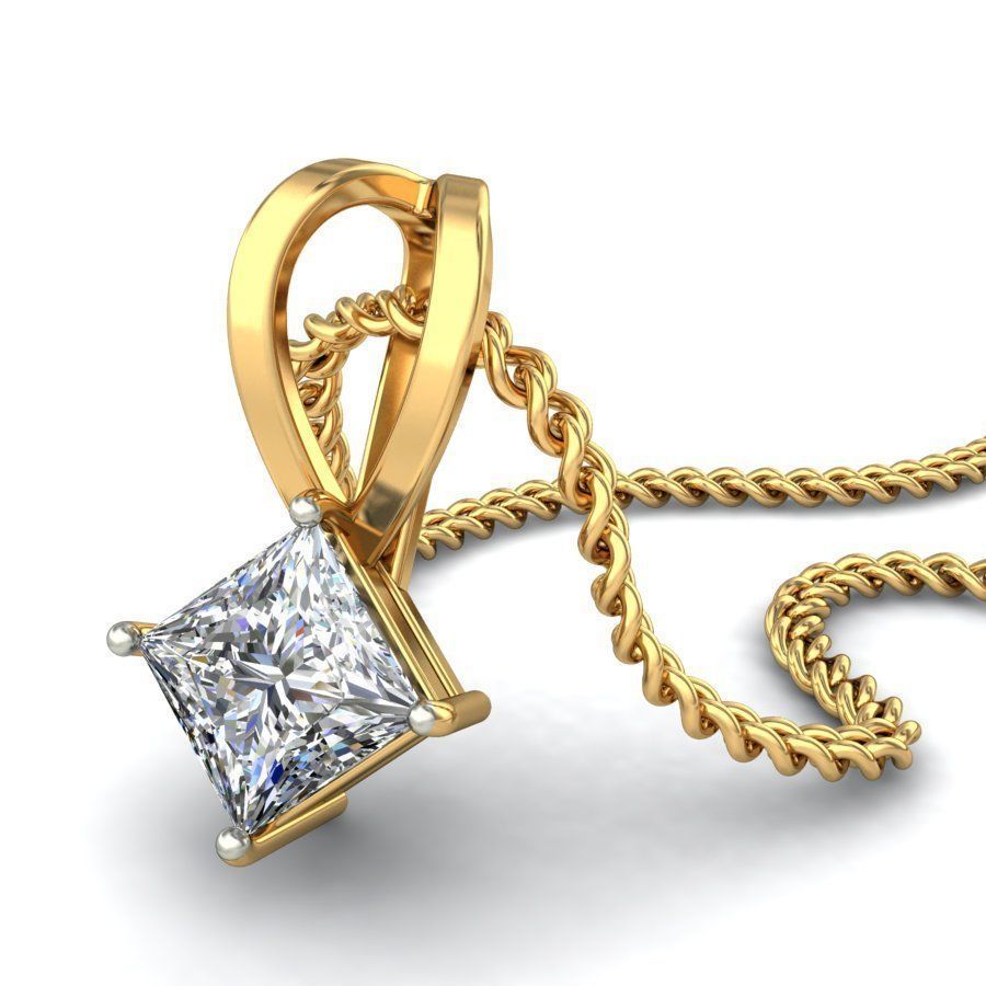 Women Princess Stone Pendant 3dm STL OBJ FBX Renders Details 3D print model_7