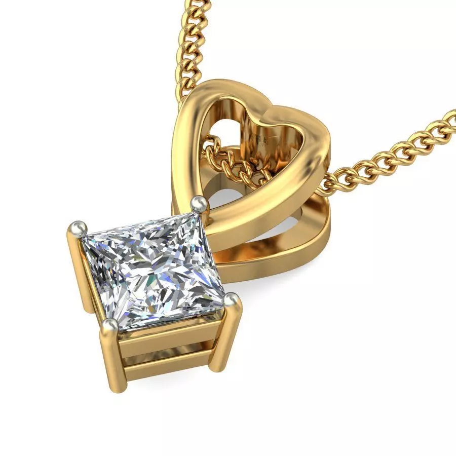 Women Princess Stone Pendant 3dm STL OBJ FBX Renders Details 3D print model_0