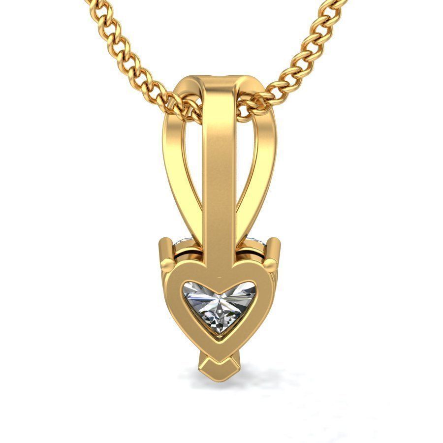 Women Heart Stone Pendant 3dm STL OBJ FBX Renders Details 3D print model_5