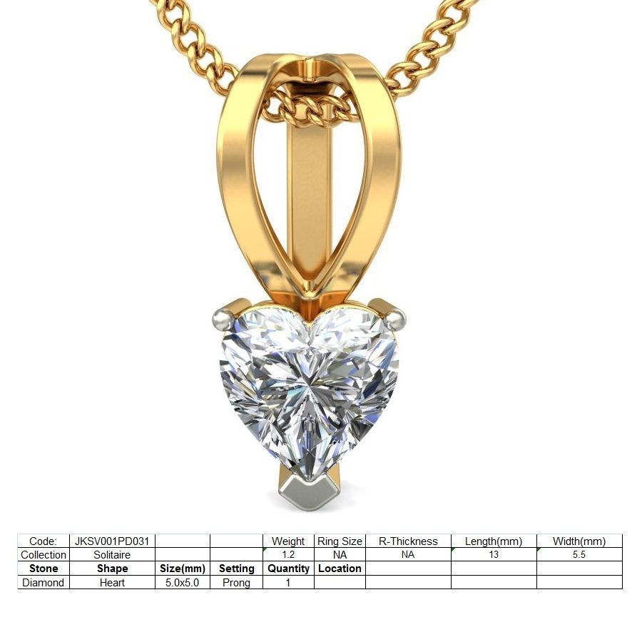 Women Heart Stone Pendant 3dm STL OBJ FBX Renders Details 3D print model_3