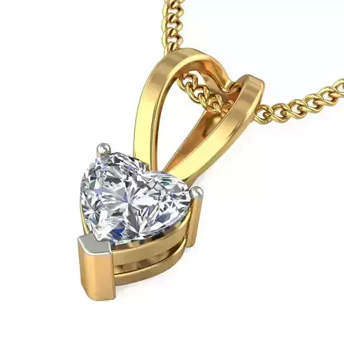 Women Heart Stone Pendant 3dm STL OBJ FBX Renders Details