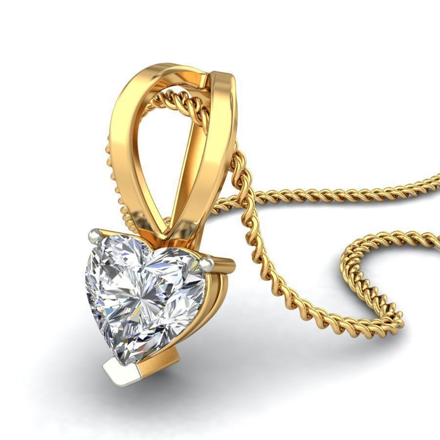 Women Heart Stone Pendant 3dm STL OBJ FBX Renders Details 3D print model_7