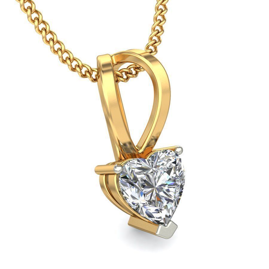 Women Heart Stone Pendant 3dm STL OBJ FBX Renders Details 3D print model_6