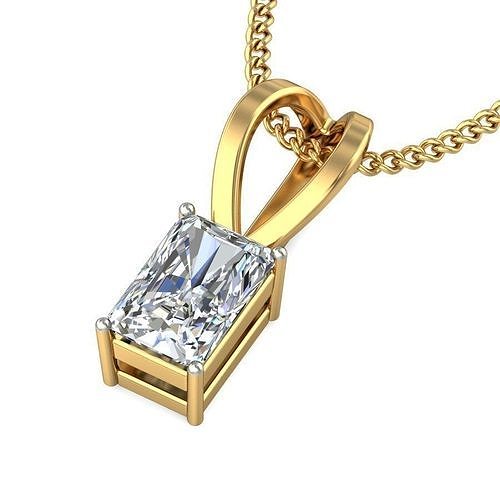 Women Emerald Stone Pendant 3dm STL OBJ FBX Renders Details 3D print model