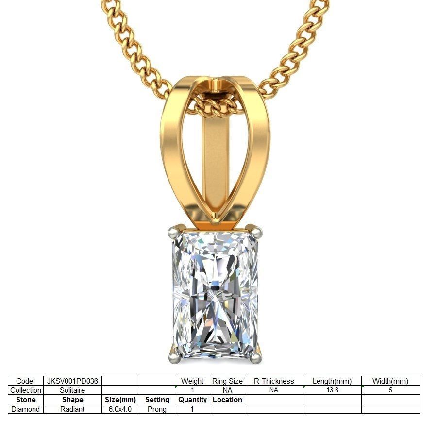 Women Emerald Stone Pendant 3dm STL OBJ FBX Renders Details 3D print model_2