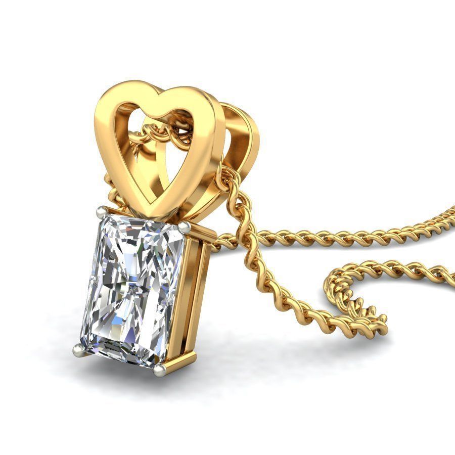 Women Emerald Stone Pendant 3dm STL OBJ FBX Renders Details 3D print model_6