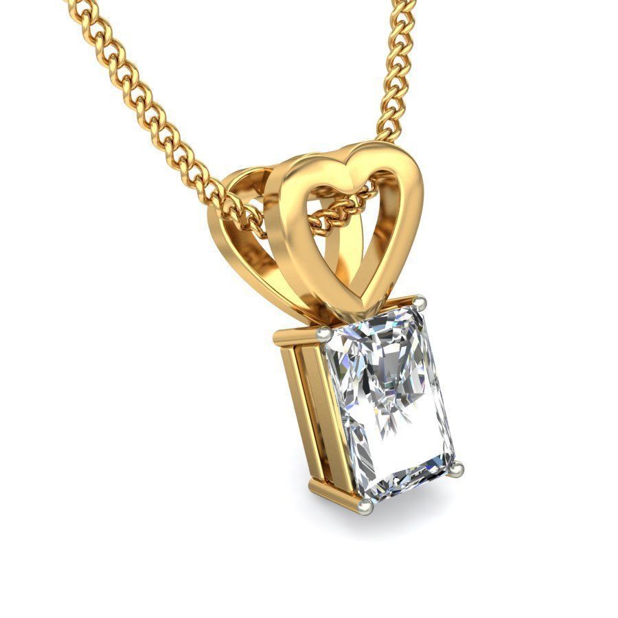 Women Emerald Stone Pendant 3dm STL OBJ FBX Renders Details 3D print model_5