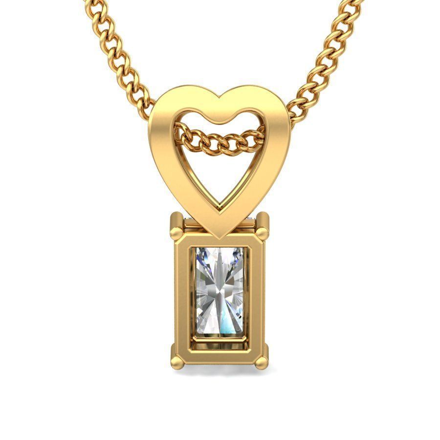 Women Emerald Stone Pendant 3dm STL OBJ FBX Renders Details 3D print model_4