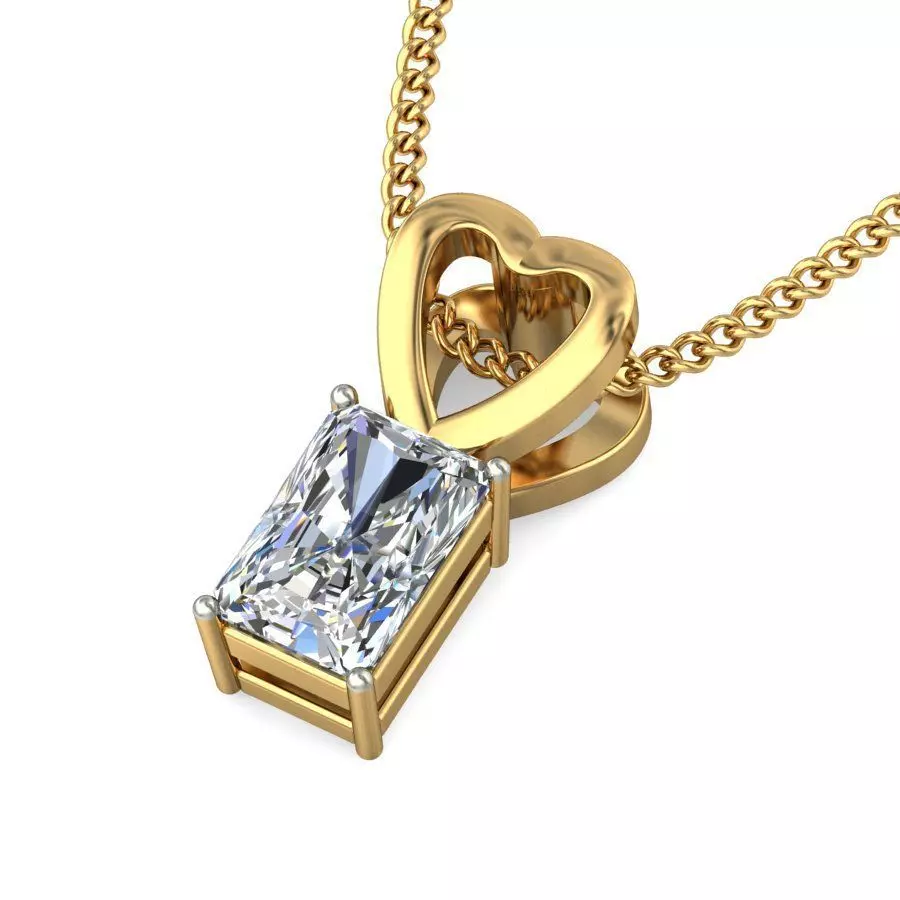 Women Emerald Stone Pendant 3dm STL OBJ FBX Renders Details 3D print model_0