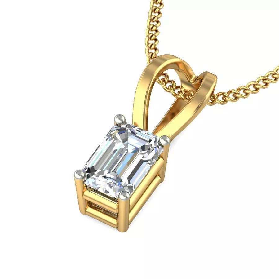  Women Emerald Stone Pendant 3dm STL OBJ FBX Renders Details 3D print model_0