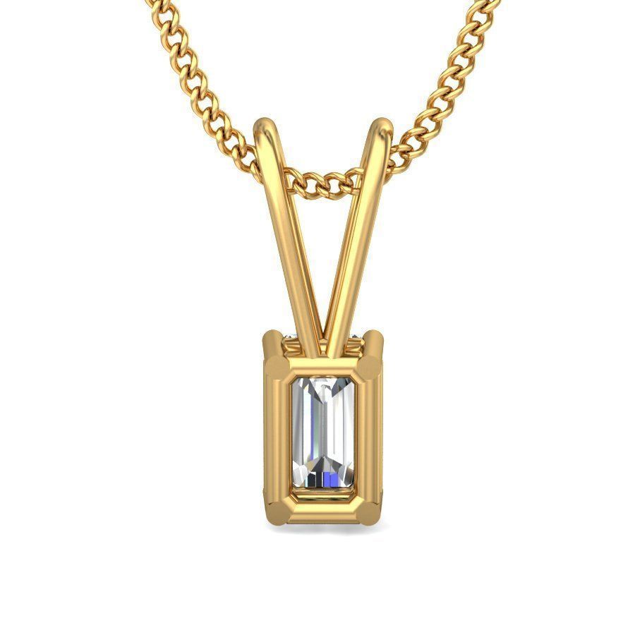 Women Emerald Stone Pendant 3dm STL OBJ FBX Renders Details 3D print model_4