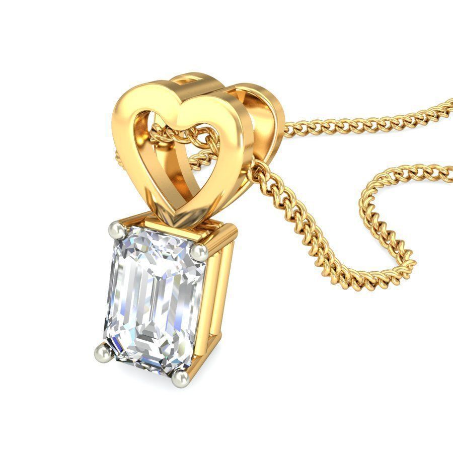 Women Emerald Stone Pendant 3dm STL OBJ FBX Renders Details 3D print model_6