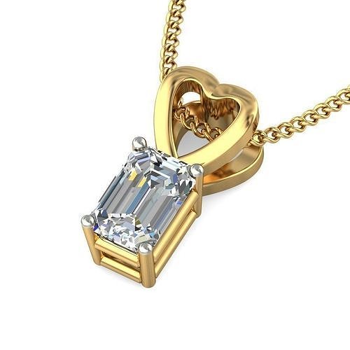  Women Emerald Stone Pendant 3dm STL OBJ FBX Renders Details 3D print model