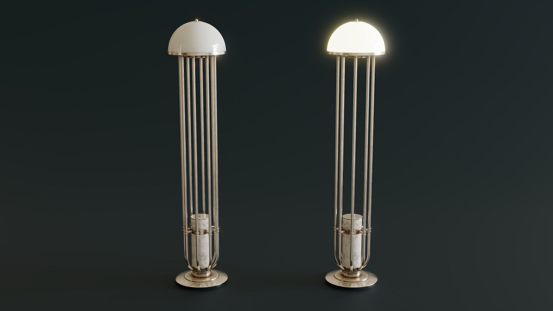 Mid-Century Dome Lamp Low-poly 3D model_3