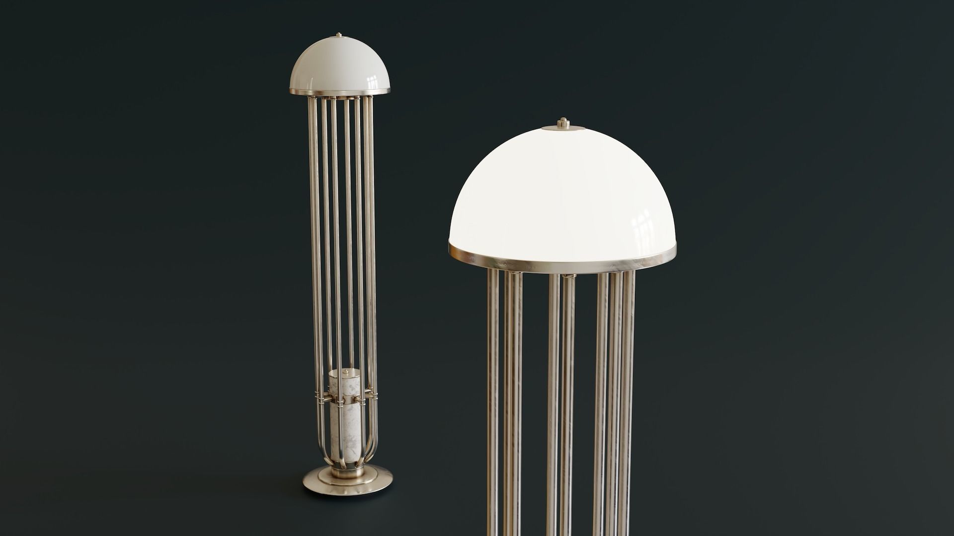 Mid-Century Dome Lamp Low-poly 3D model_2