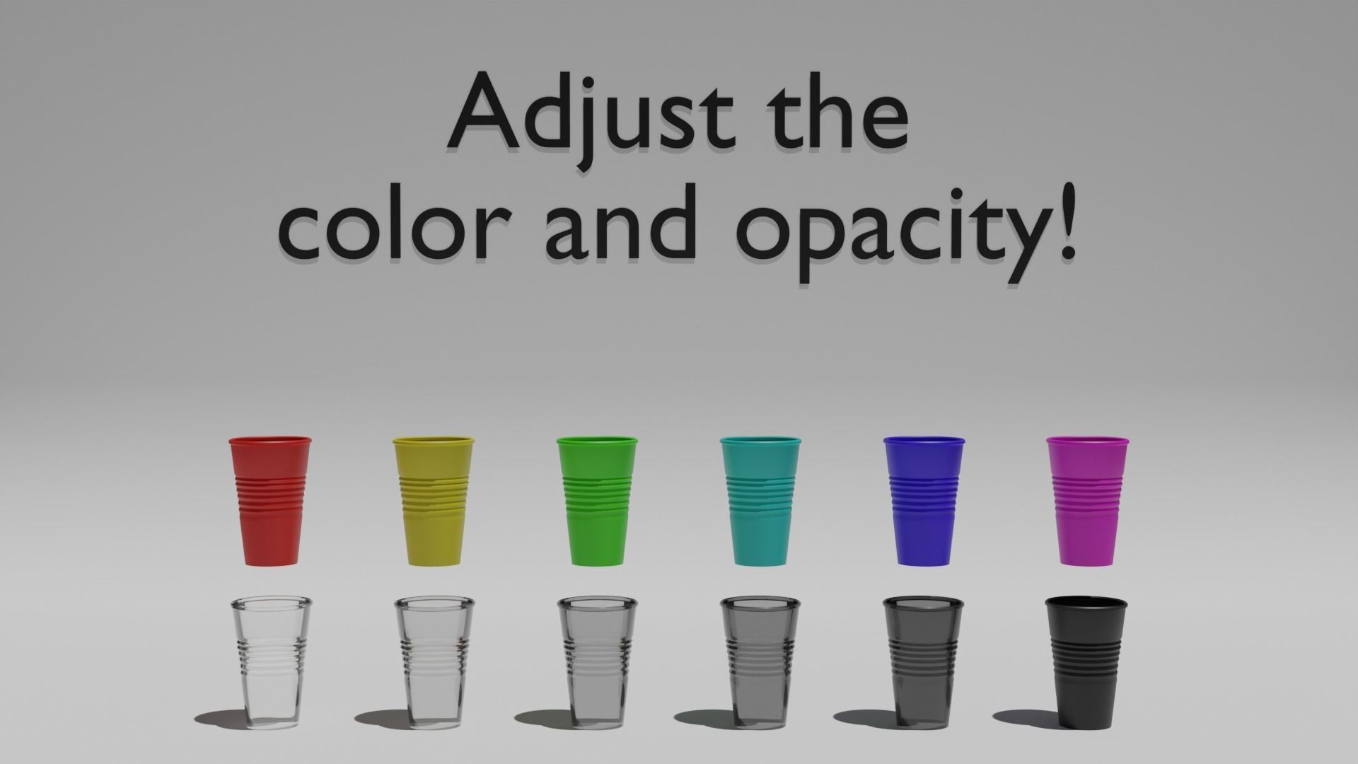 Plastic Cup Set 3D model_8