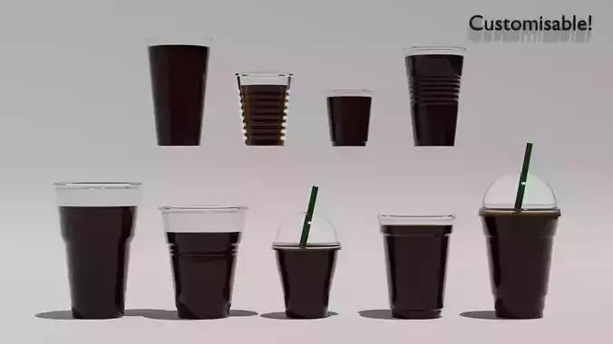 Plastic Cup Set 3D model
