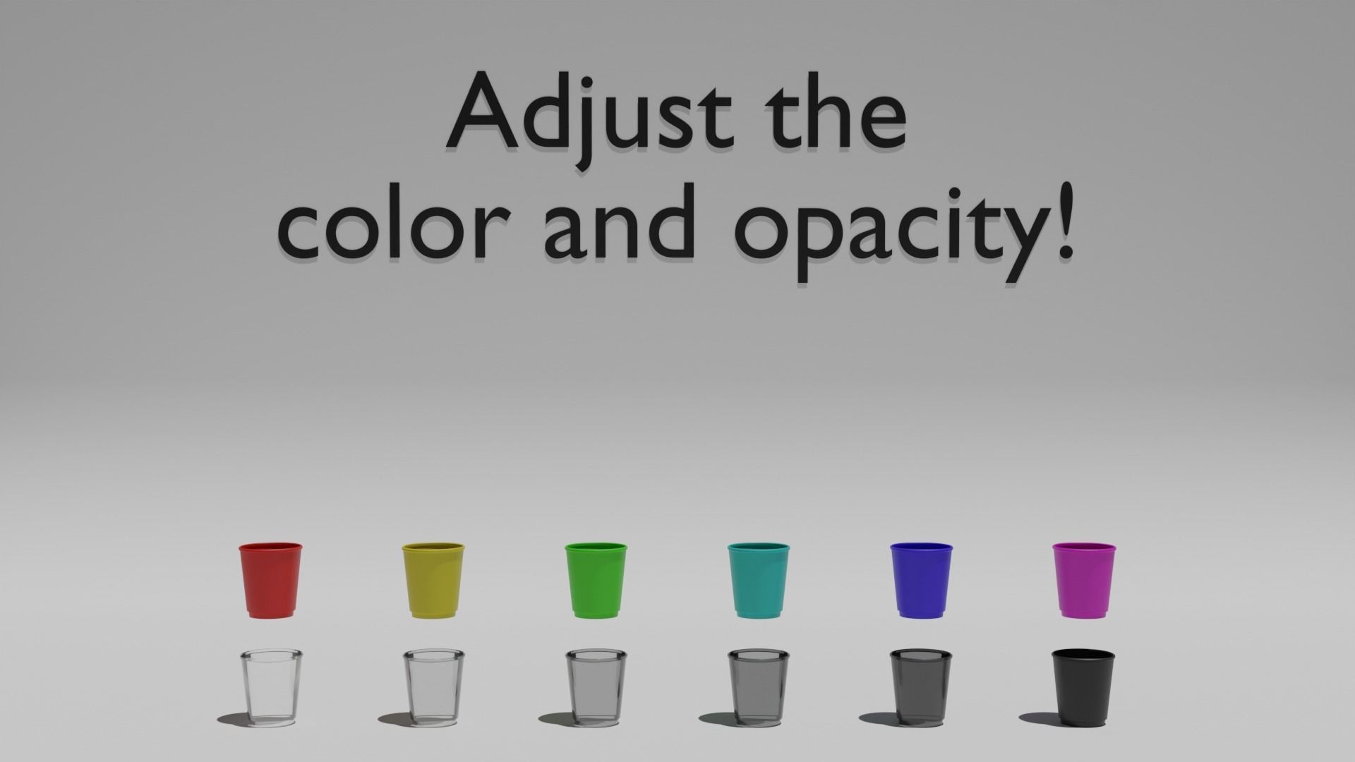 Plastic Cup Set 3D model_7