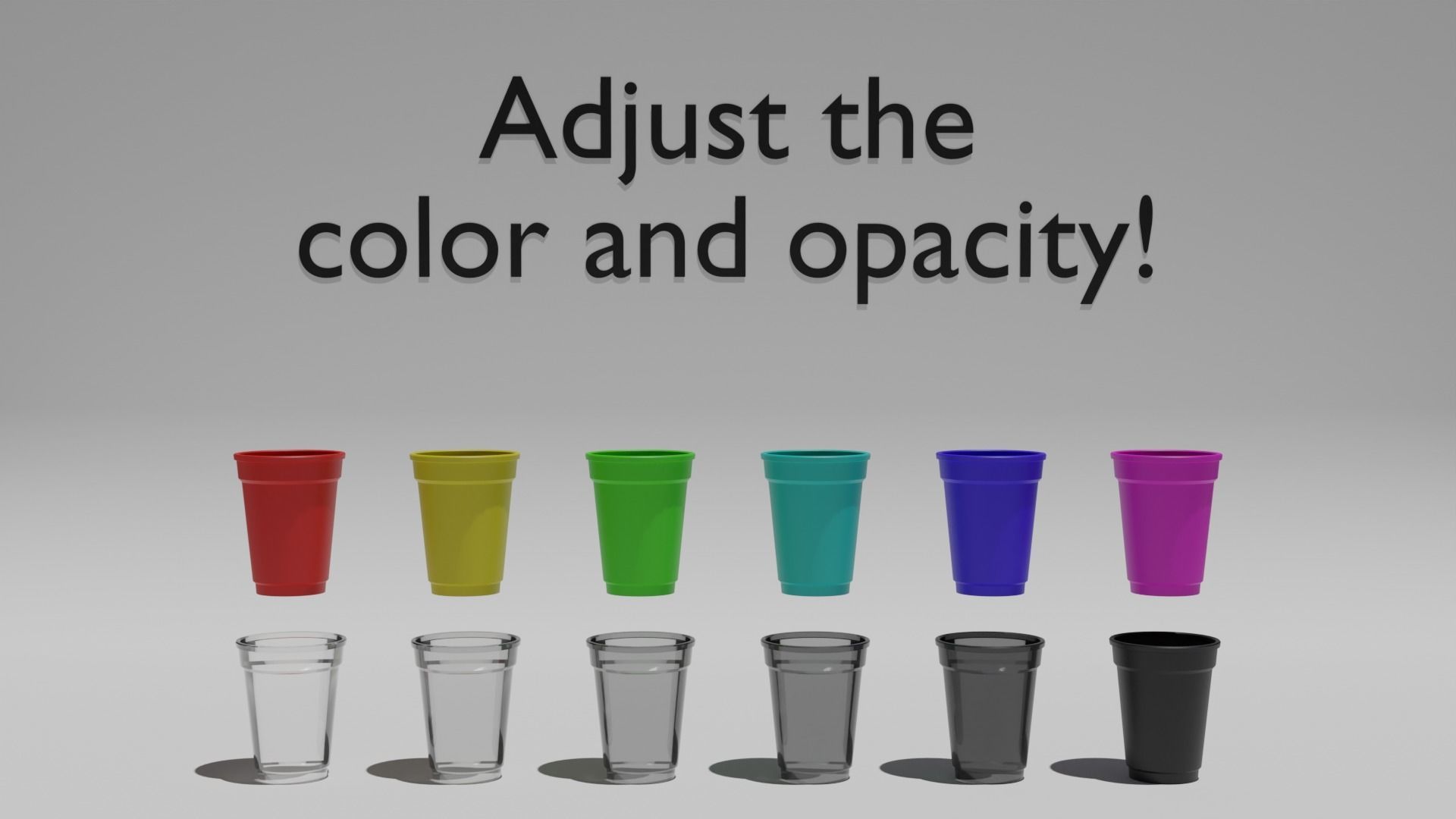 Plastic Cup Set 3D model_3
