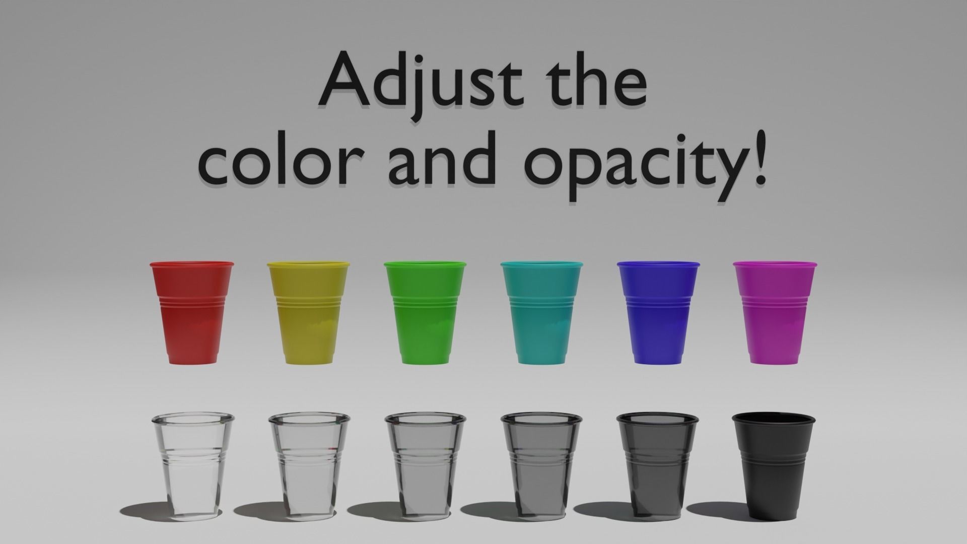 Plastic Cup Set 3D model_1