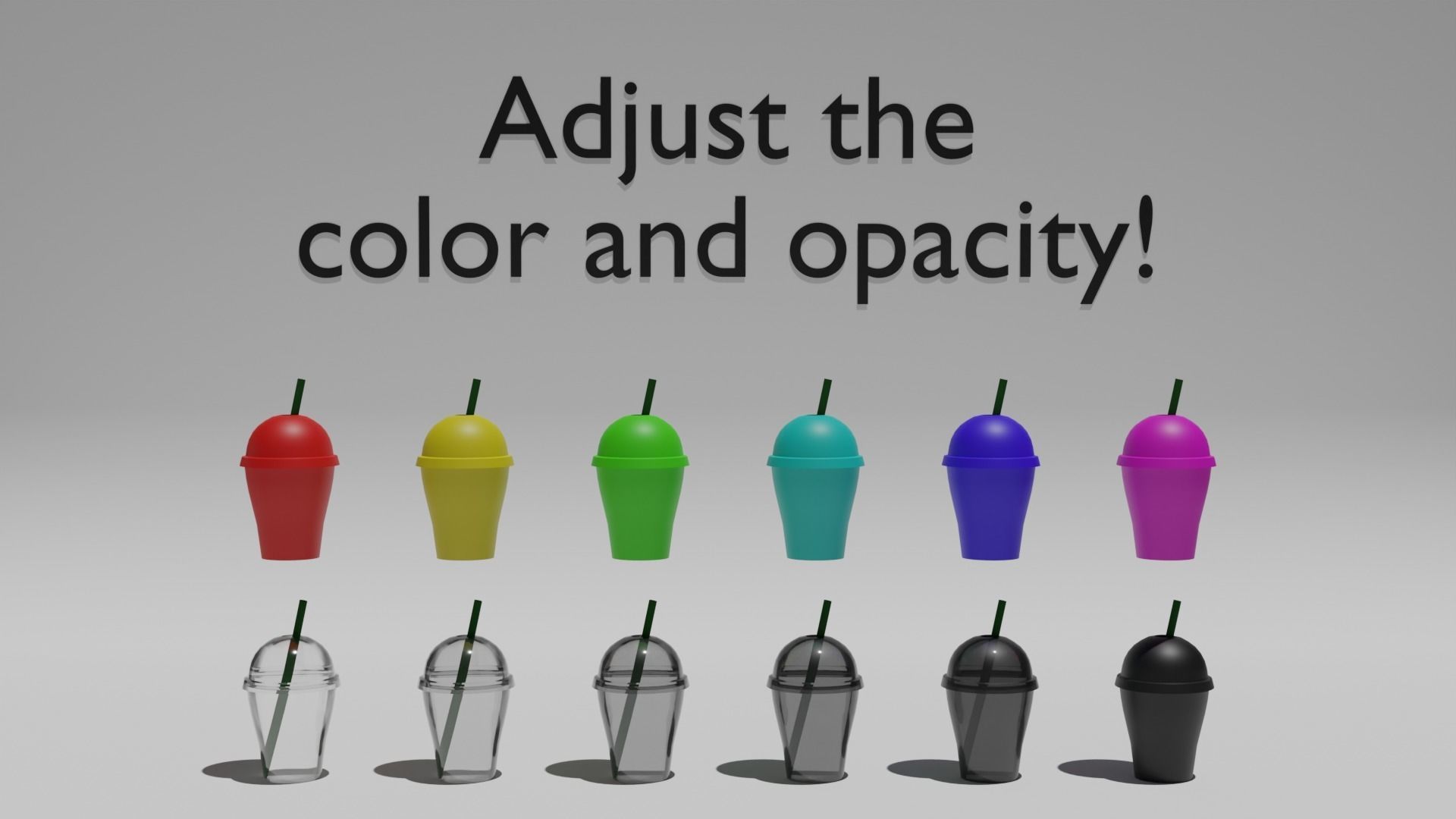 Plastic Cup Set 3D model_9