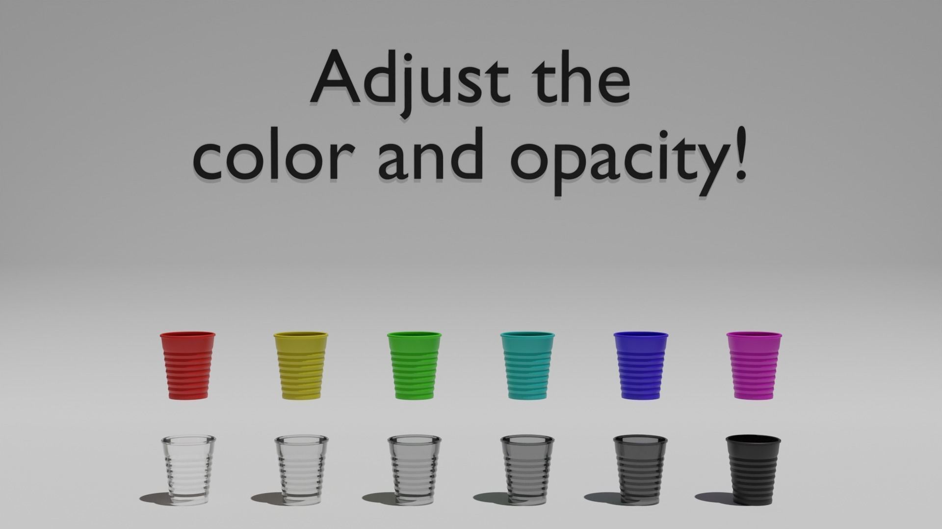 Plastic Cup Set 3D model_6