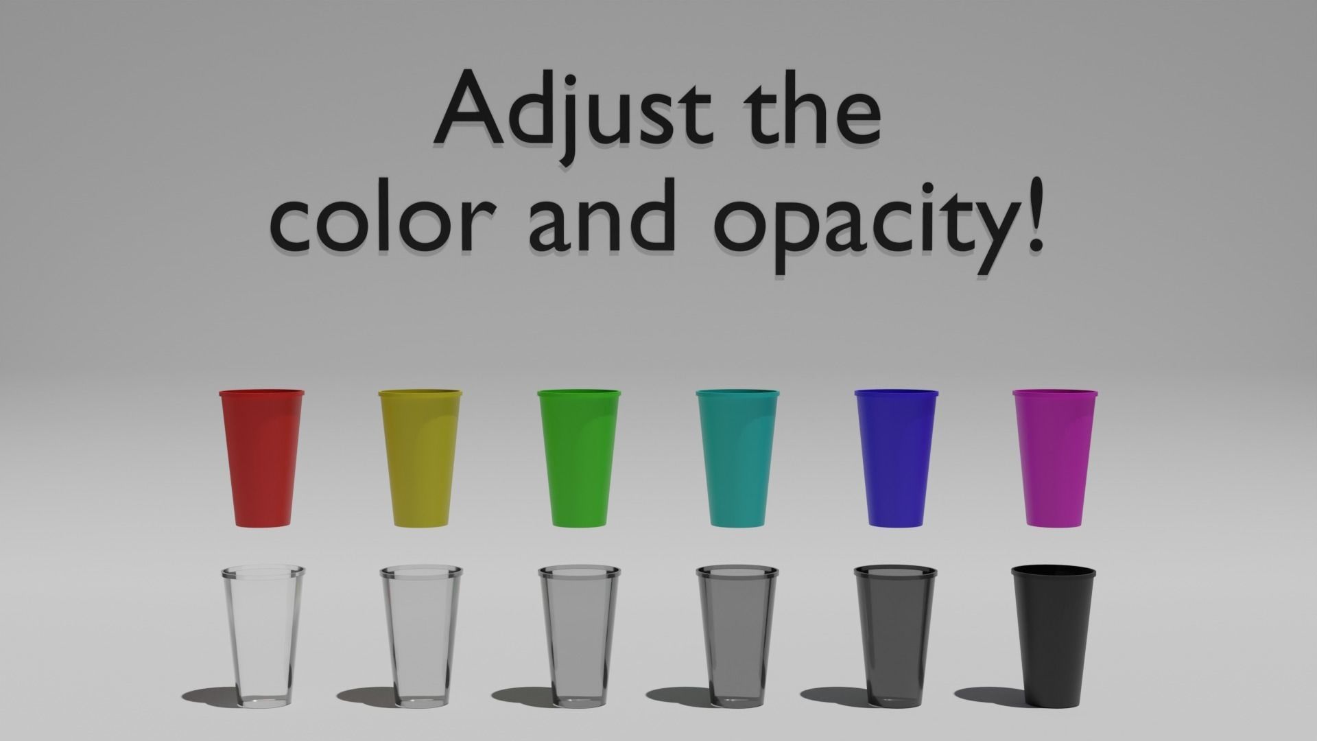 Plastic Cup Set 3D model_5