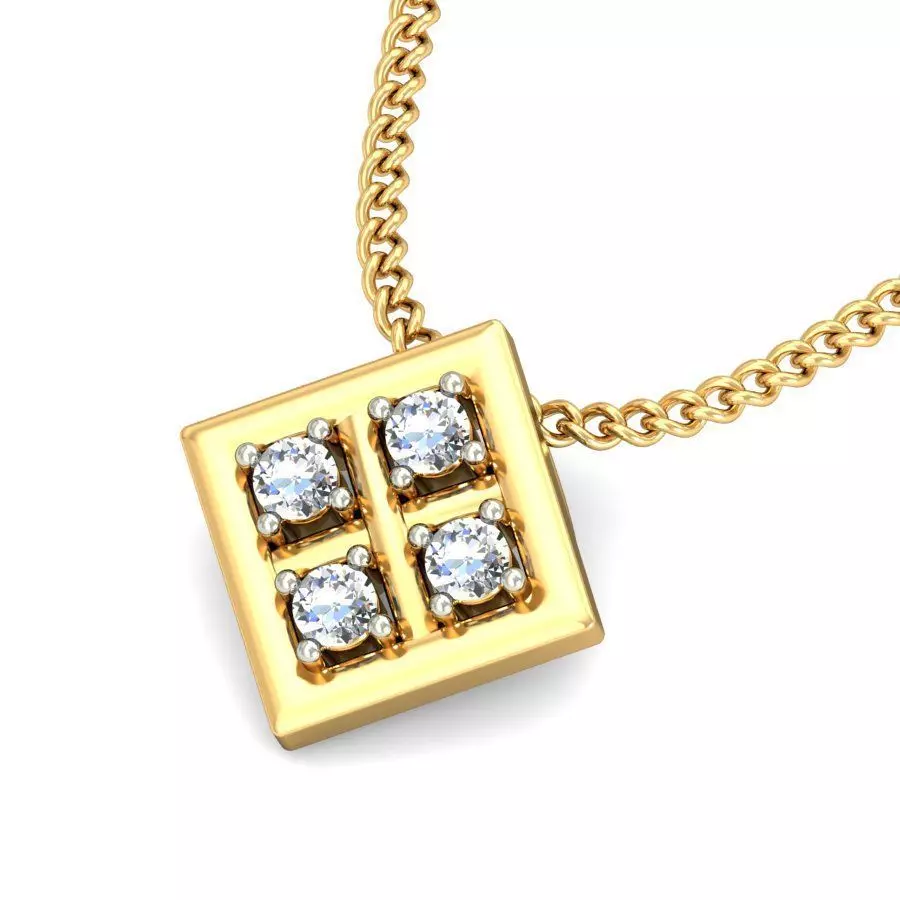 Solitaire Women Pendant 3dm STL OBJ FBX Renders Details 3D print model