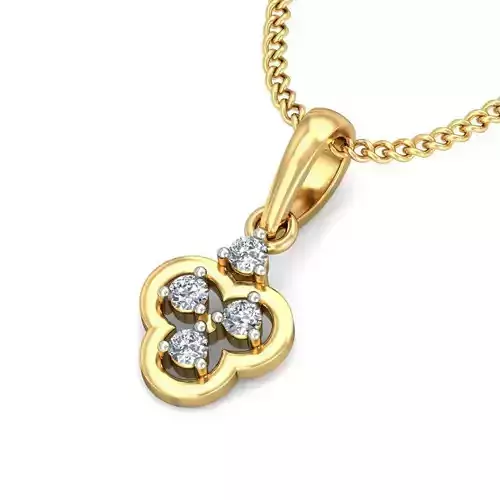 Solitaire Women Pendant 3dm STL OBJ FBX Renders Details