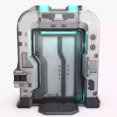 Sci-Fi Door v4 Low-poly 3D model