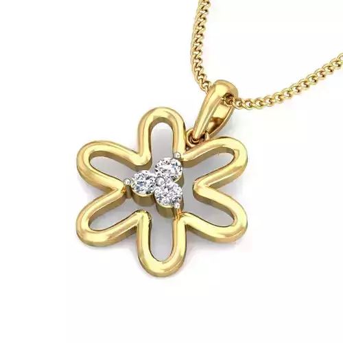 Solitaire Women Pendant 3dm STL OBJ FBX Renders Details