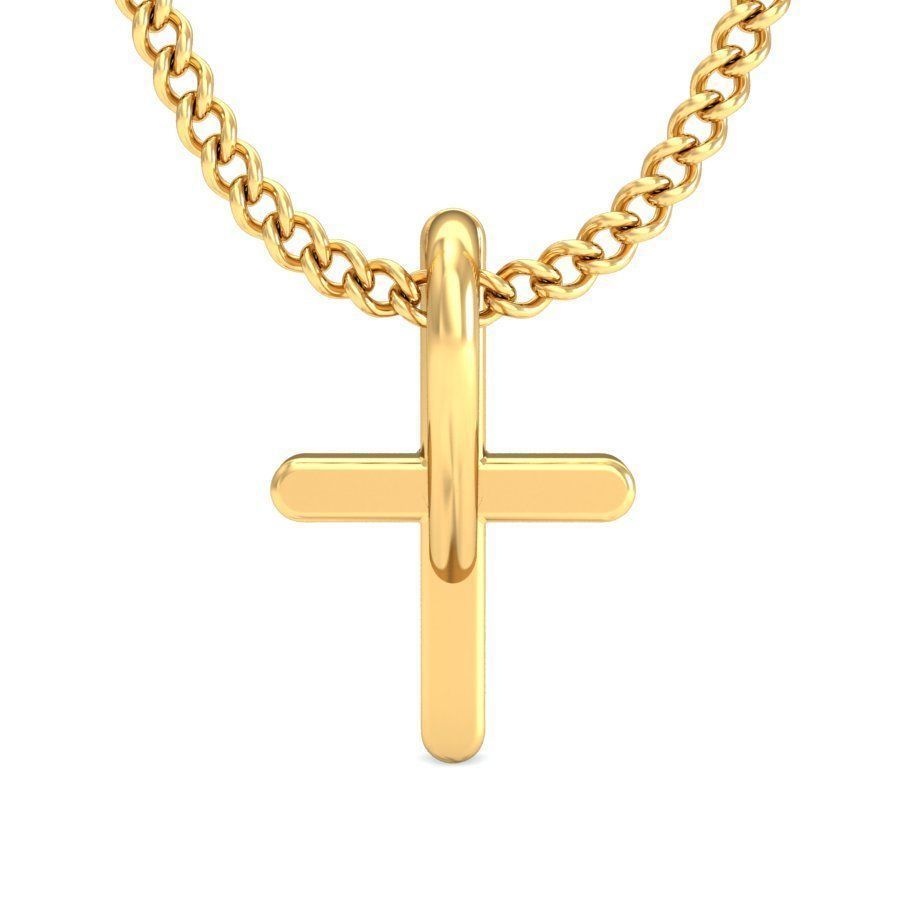 Solitaire Cross Pendant 3dm STL OBJ FBX Renders Details 3D print model_4