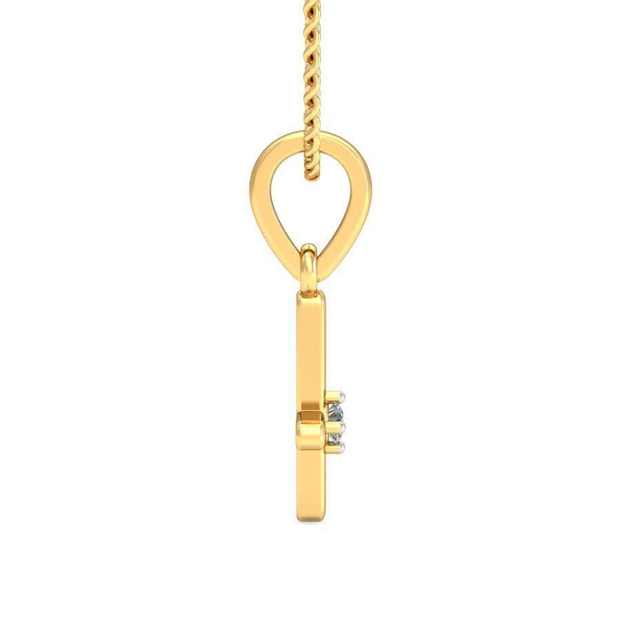 Solitaire Cross Pendant 3dm STL OBJ FBX Renders Details 3D print model_3