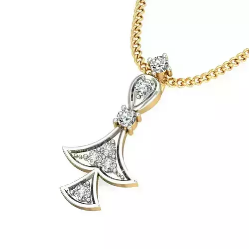 Solitaire Women Pendant 3dm STL OBJ FBX Renders Details