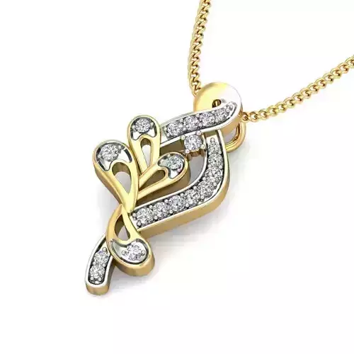 Solitaire Women Pendant 3dm STL OBJ FBX Renders Details