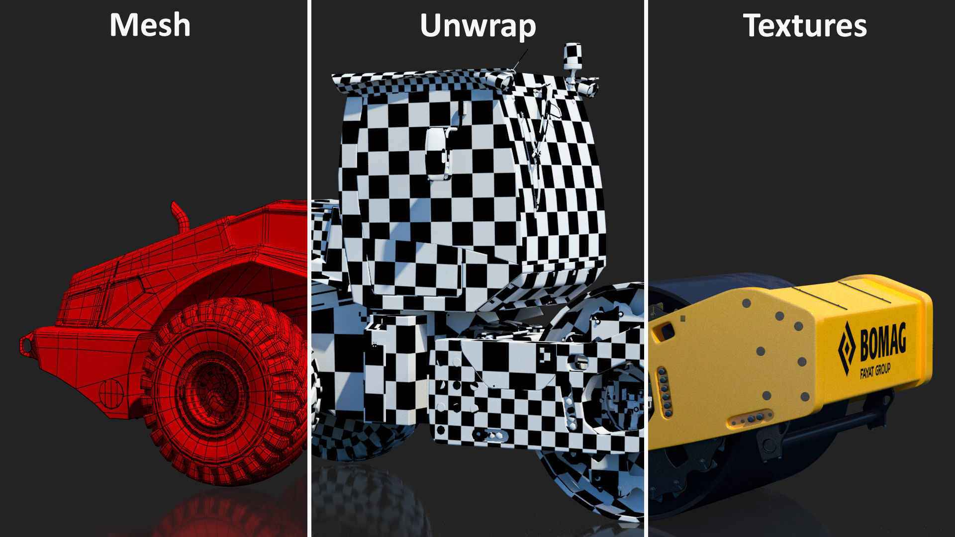 BOMAG BW226 DH5 Single Drum Compactor Clean Rigged 3D model_45