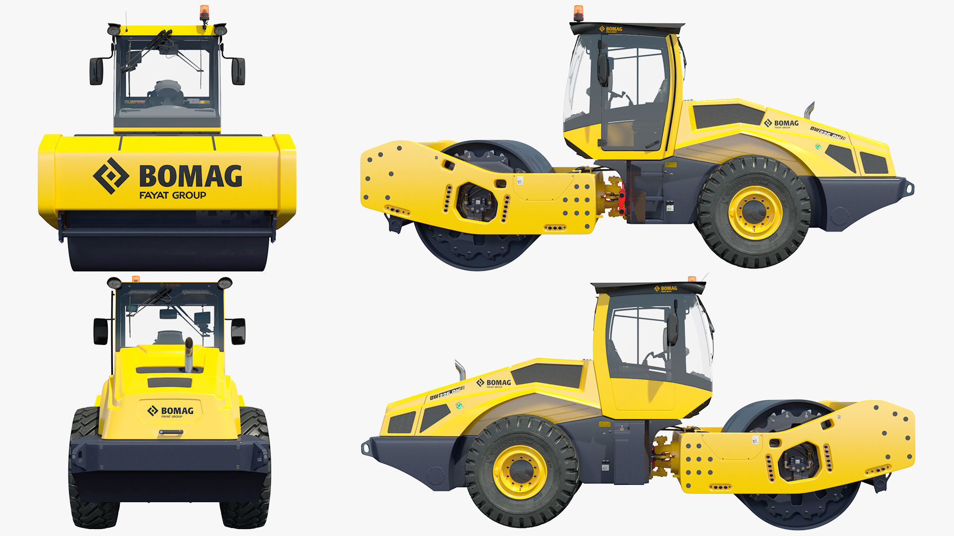 BOMAG BW226 DH5 Single Drum Compactor Clean Rigged 3D model_23