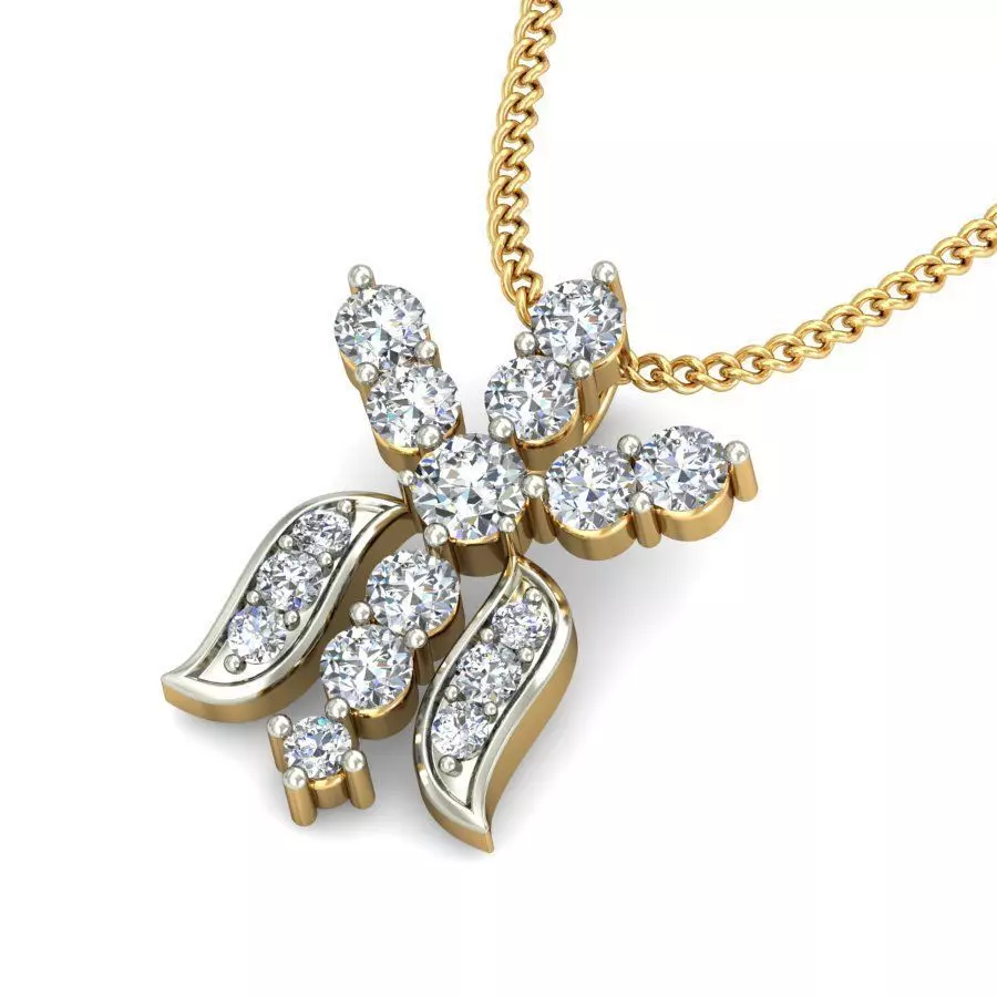 Solitaire Women Pendant 3dm STL OBJ FBX Renders Details 3D print model_0