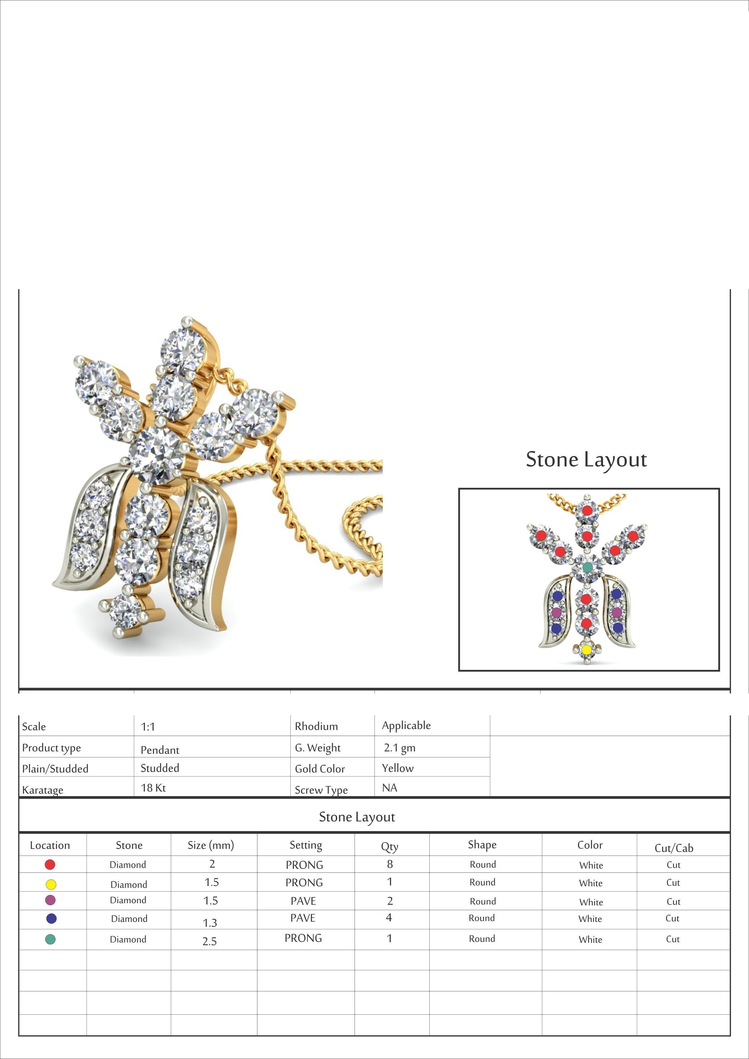 Solitaire Women Pendant 3dm STL OBJ FBX Renders Details 3D print model_11