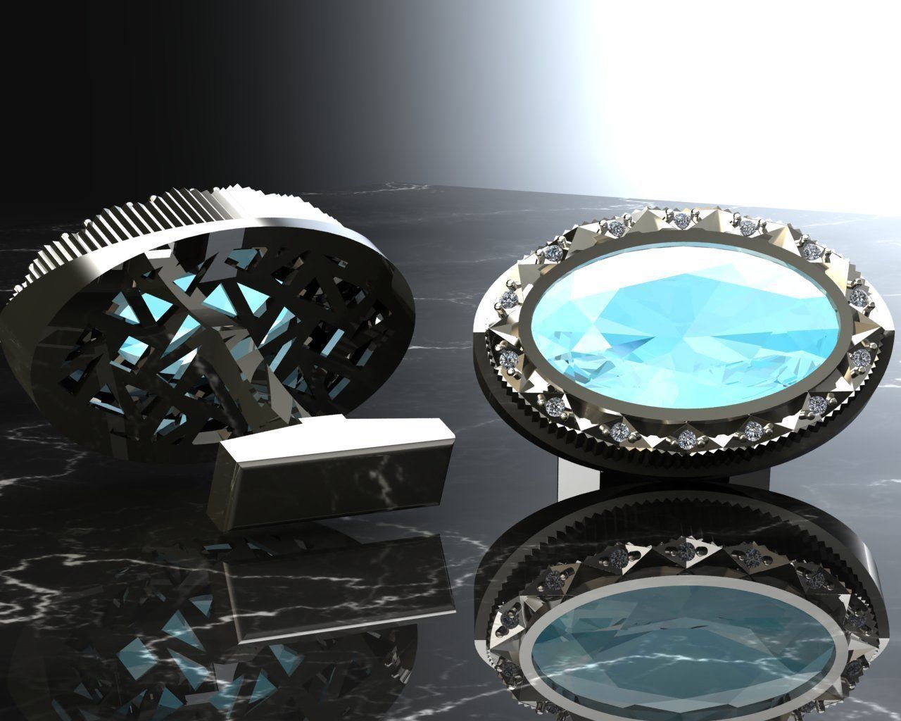 Cufflinks Graph 3D print model_1