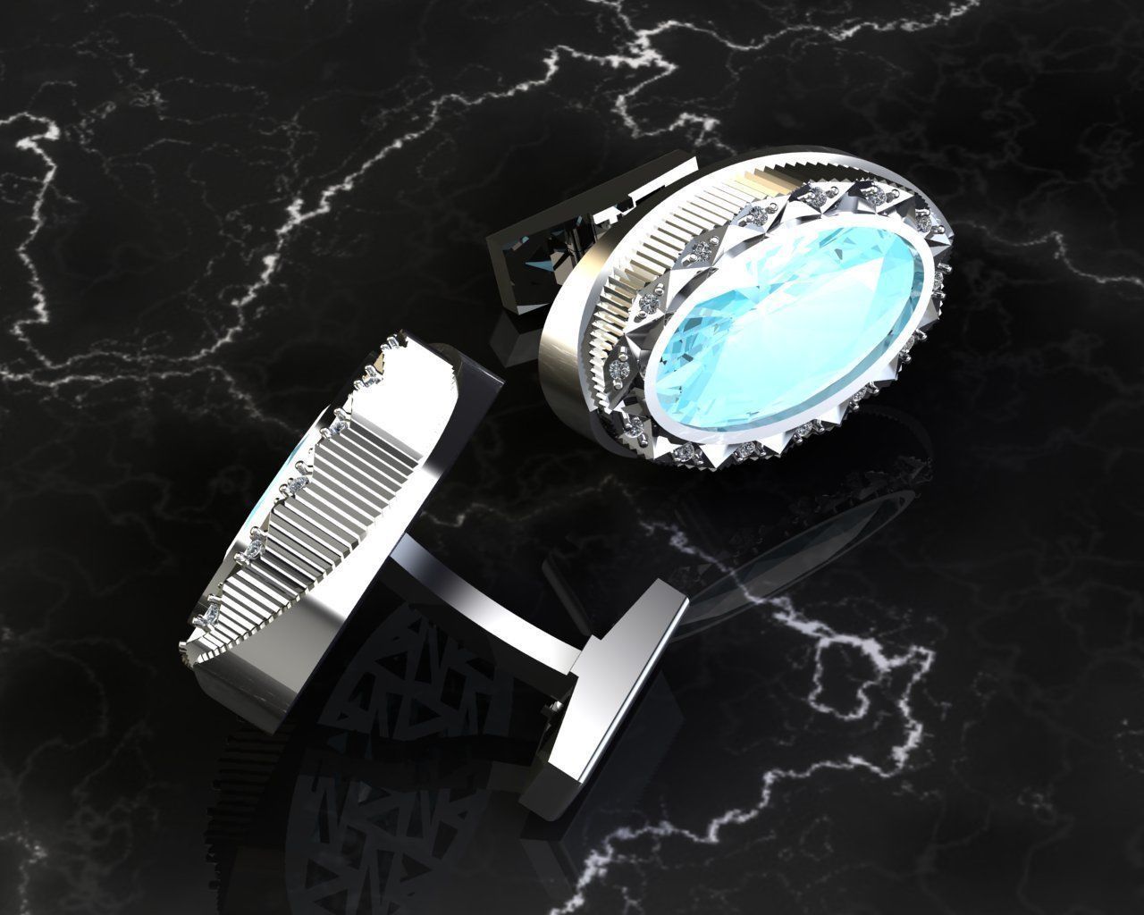 Cufflinks Graph 3D print model_2