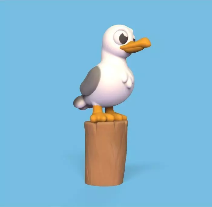 Seagull plastic figurine 3D print model