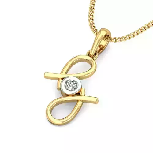 Solitaire Women Pendant 3dm STL OBJ FBX Renders Details