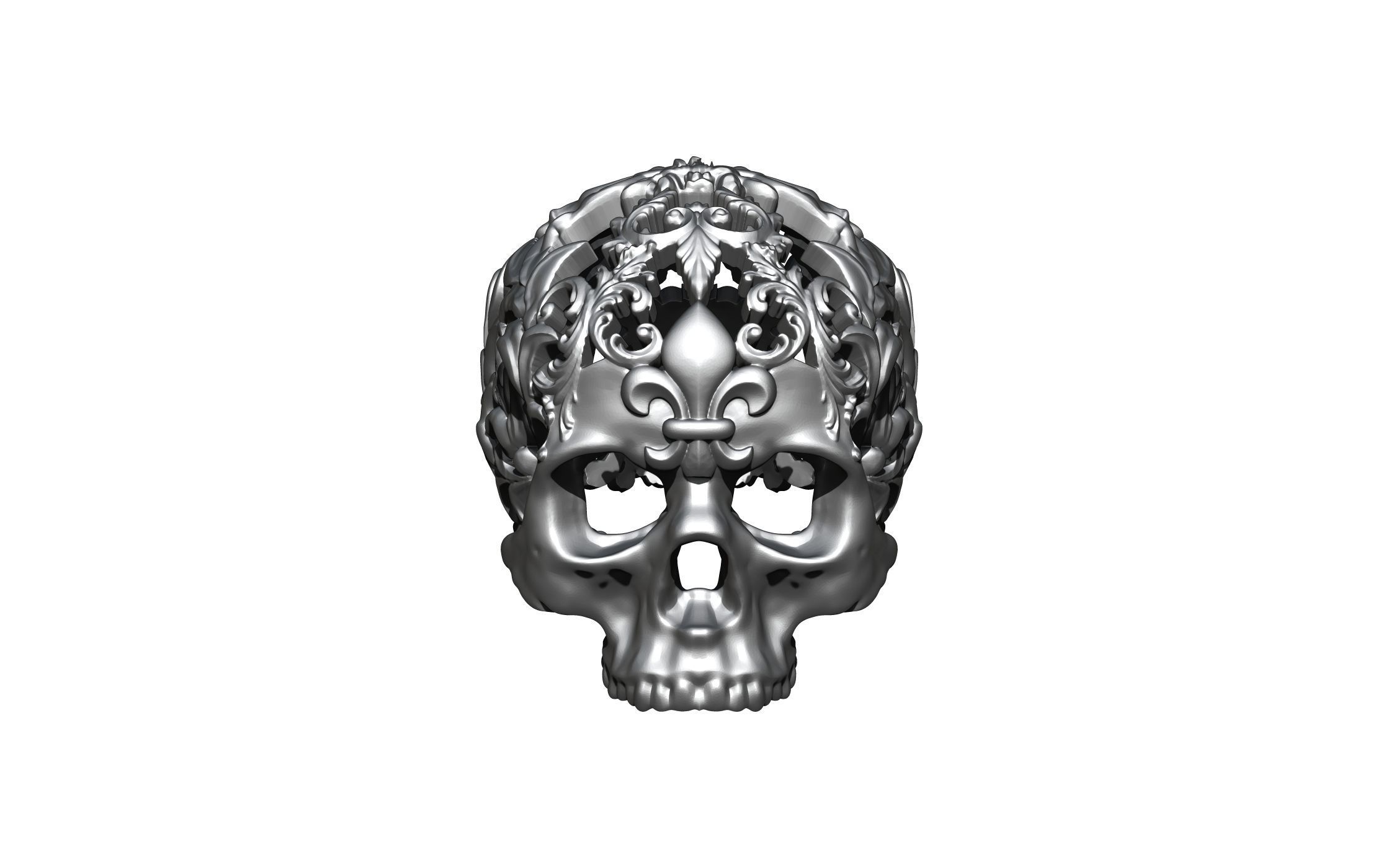 Modern fashion Art carved skull 3D print model_2