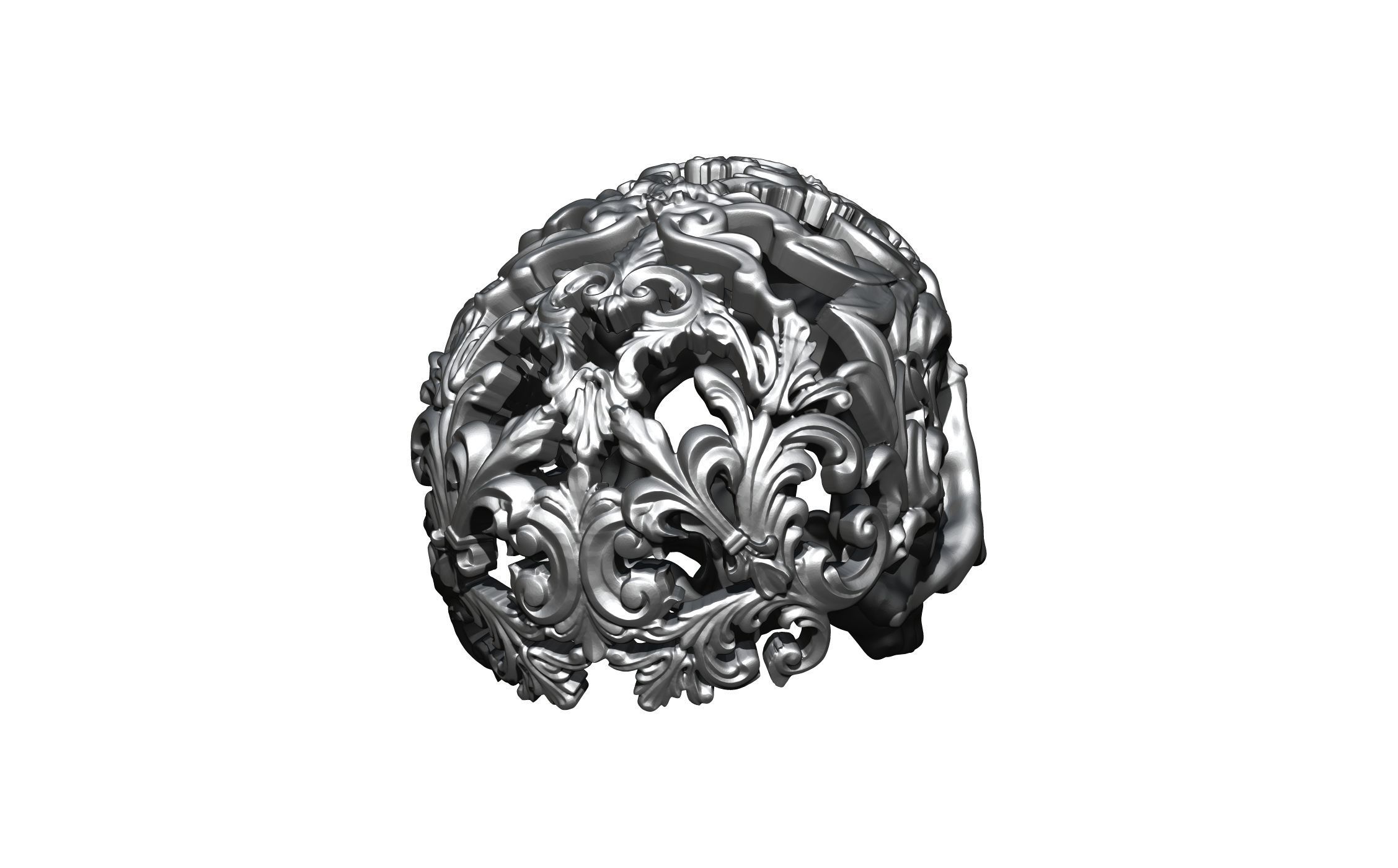 Modern fashion Art carved skull 3D print model_4