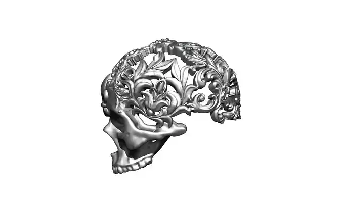 Modern fashion Art carved skull 3D print model