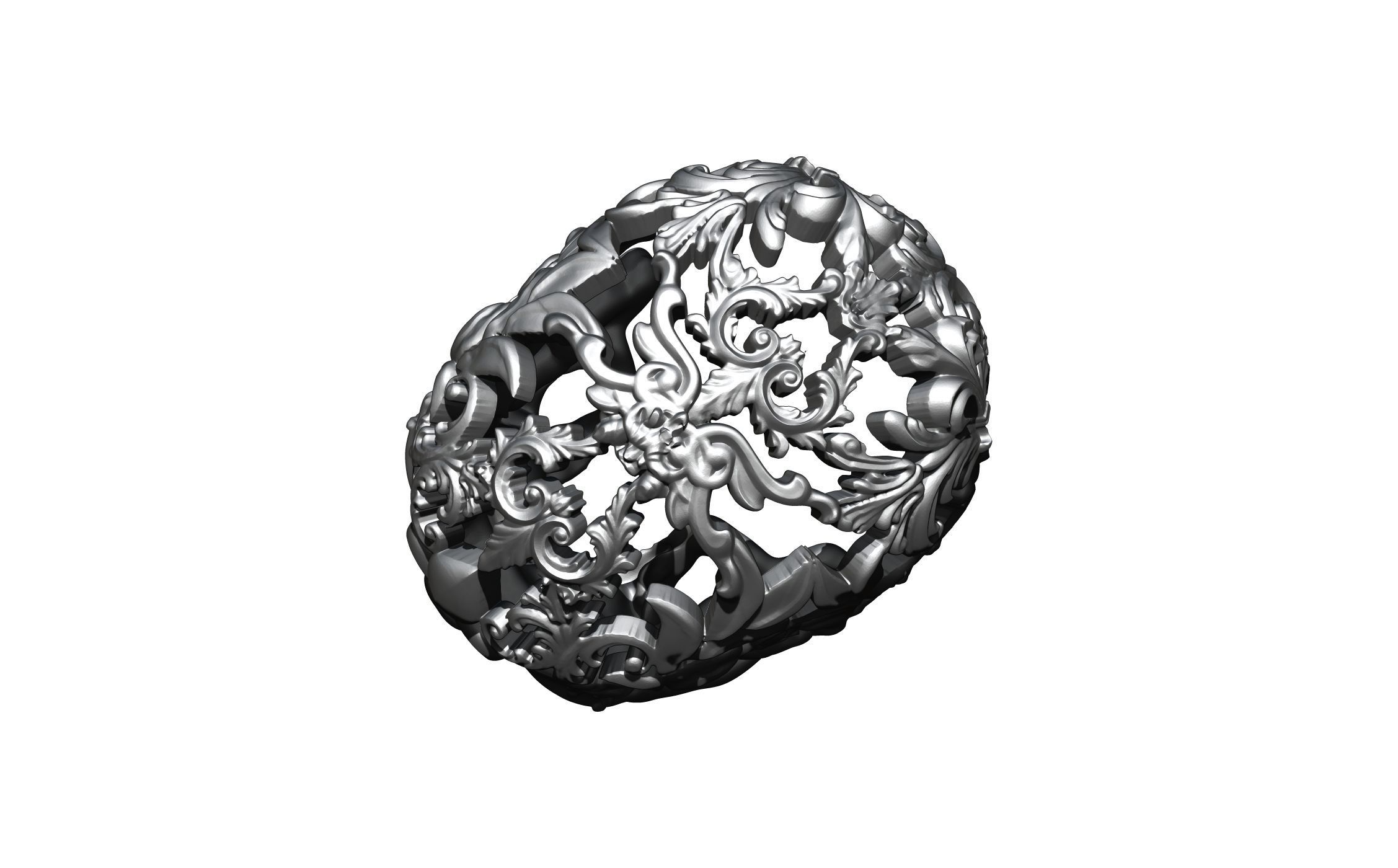 Modern fashion Art carved skull 3D print model_3